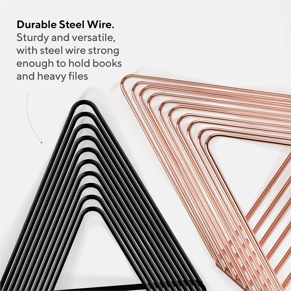 Magazine Rack, Organizer, File Holder, Gold Color, 9 Compartments, Wire Steel - Picture 7 of 7